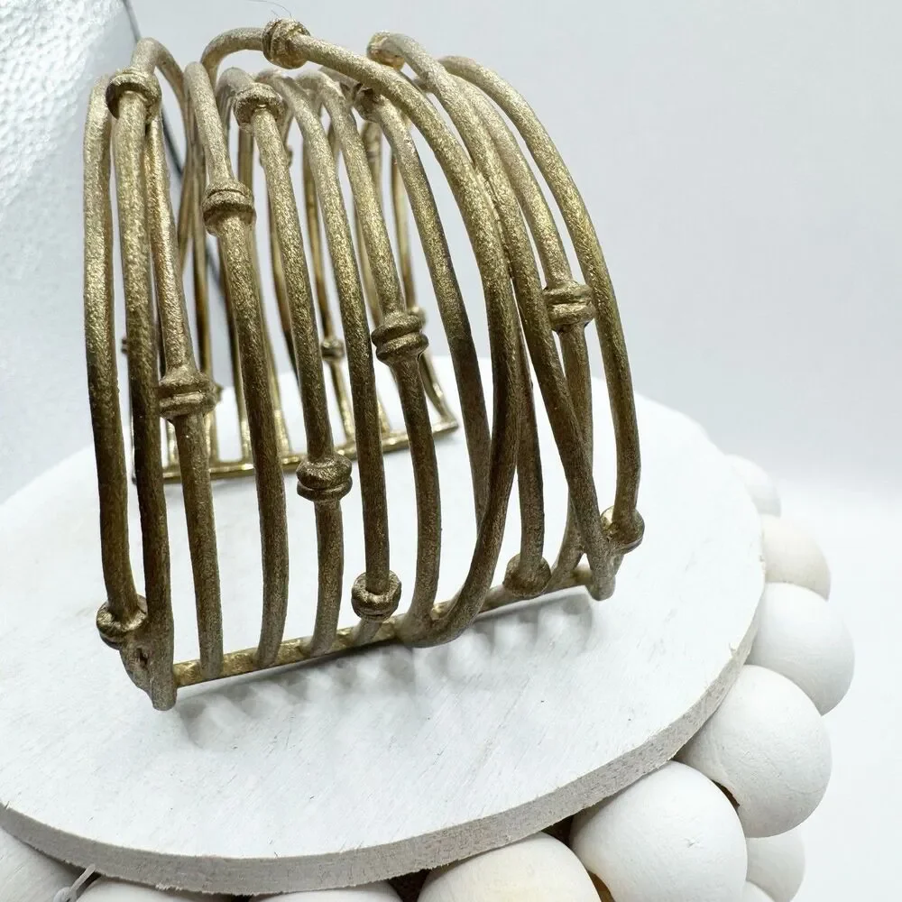 Rivka Friedman 18K Gold Clad Wrapped Mina Cuff Knotted Statement Bracelet